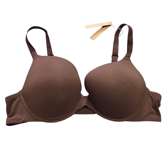 SKIMS Fits EVERYBODY Push up Demi Bra Cocoa Brown Bra 44C NWT - Picture 1 of 3